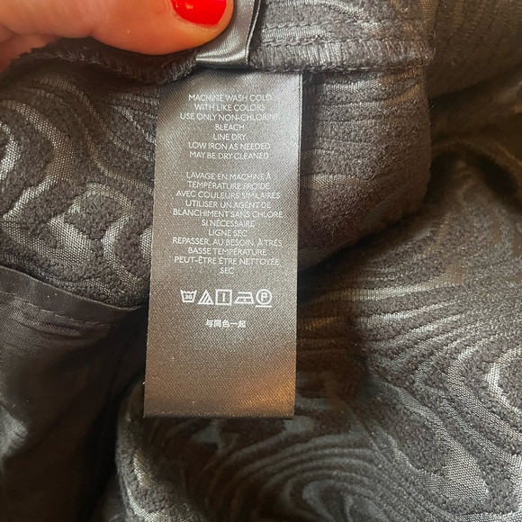 Anthropologie The Essential Slim Textured Black Pants Tall Size 10 - Picture 11 of 15